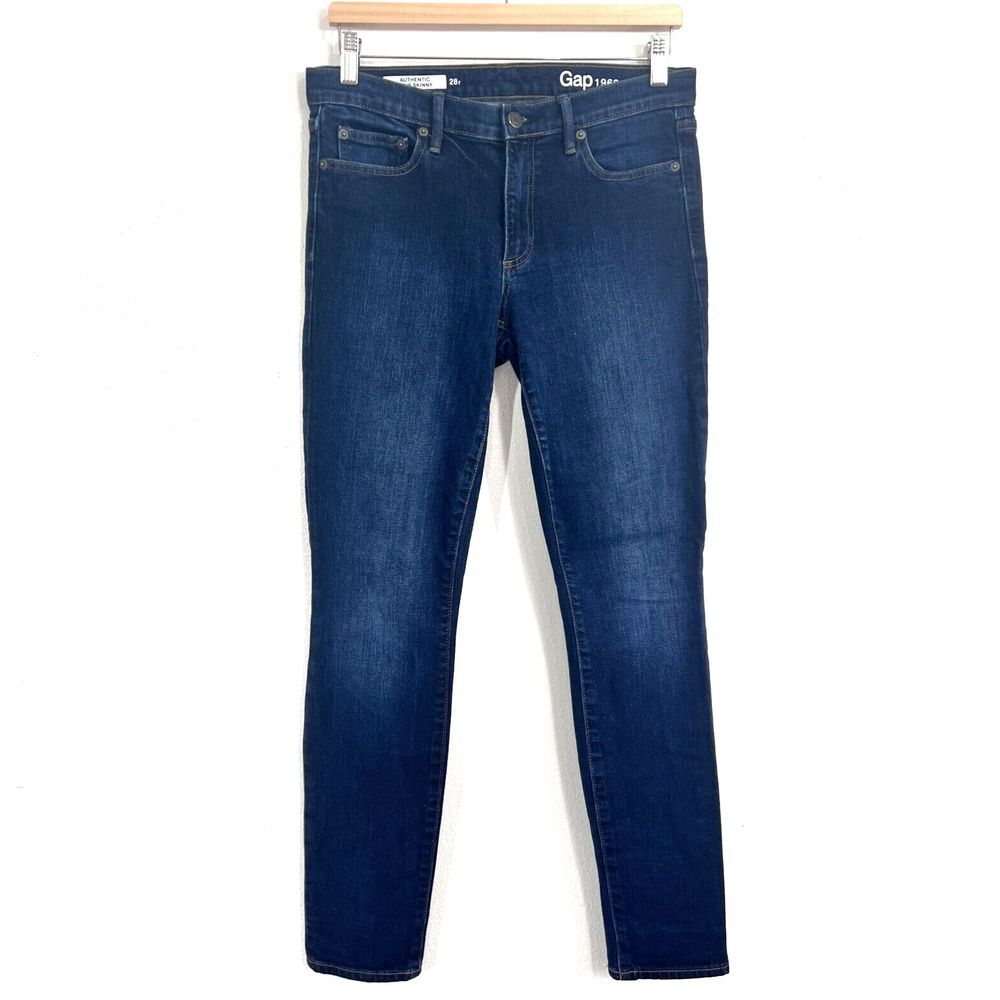Gap 1969 Authentic True Skinny High Rise Jeans Womens 28r Blue Denim 28x29 City
